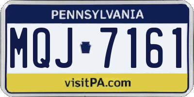 PA license plate MQJ7161