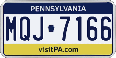 PA license plate MQJ7166