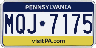 PA license plate MQJ7175