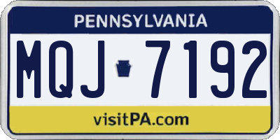 PA license plate MQJ7192