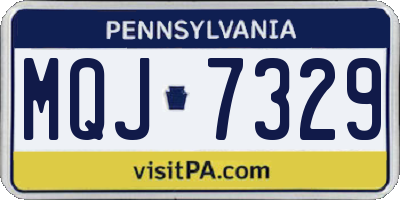 PA license plate MQJ7329