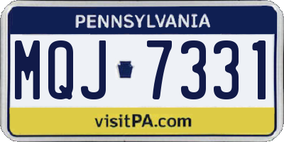 PA license plate MQJ7331
