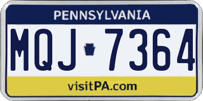 PA license plate MQJ7364