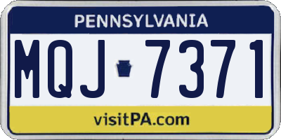 PA license plate MQJ7371