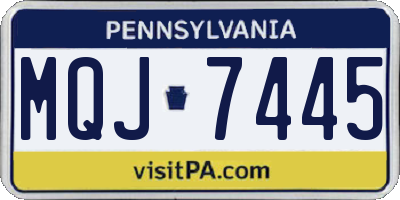 PA license plate MQJ7445