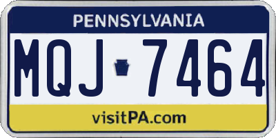 PA license plate MQJ7464