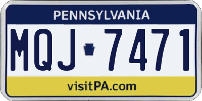 PA license plate MQJ7471