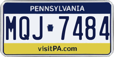 PA license plate MQJ7484