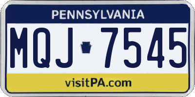 PA license plate MQJ7545