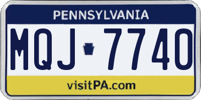 PA license plate MQJ7740
