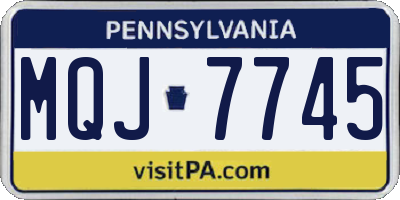 PA license plate MQJ7745