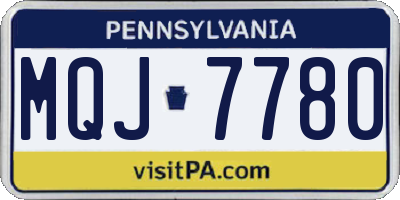 PA license plate MQJ7780