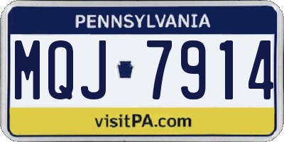 PA license plate MQJ7914