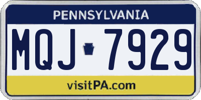 PA license plate MQJ7929