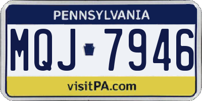 PA license plate MQJ7946