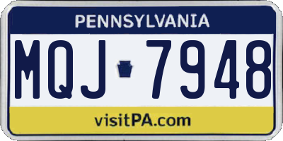 PA license plate MQJ7948