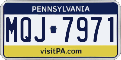PA license plate MQJ7971