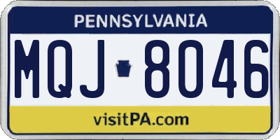 PA license plate MQJ8046