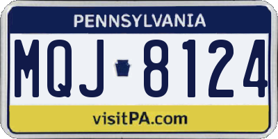 PA license plate MQJ8124