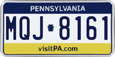 PA license plate MQJ8161