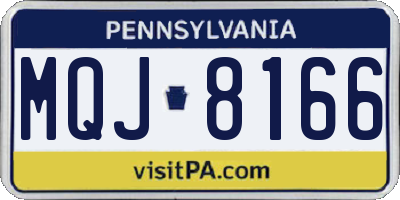PA license plate MQJ8166