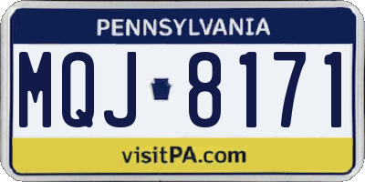 PA license plate MQJ8171