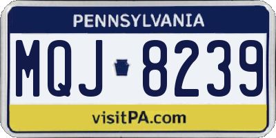 PA license plate MQJ8239
