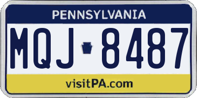 PA license plate MQJ8487