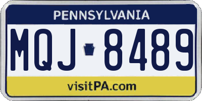 PA license plate MQJ8489