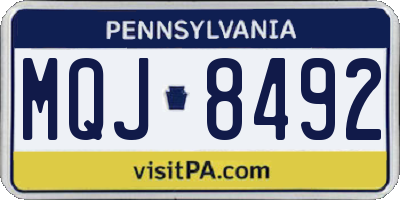 PA license plate MQJ8492