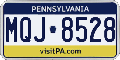PA license plate MQJ8528