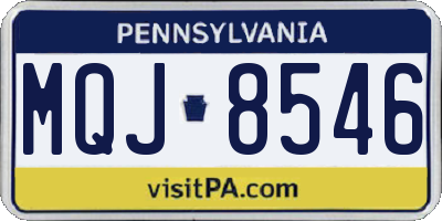 PA license plate MQJ8546