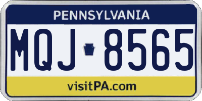 PA license plate MQJ8565