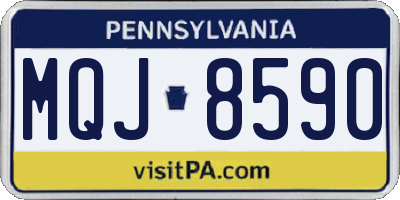 PA license plate MQJ8590