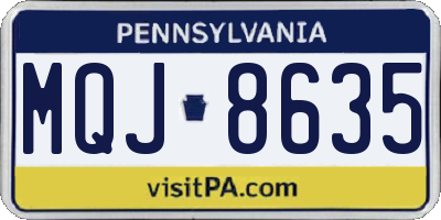 PA license plate MQJ8635
