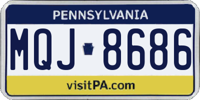 PA license plate MQJ8686