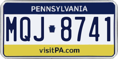 PA license plate MQJ8741