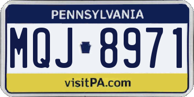 PA license plate MQJ8971