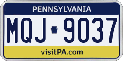 PA license plate MQJ9037