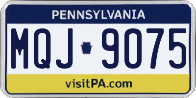 PA license plate MQJ9075