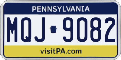 PA license plate MQJ9082