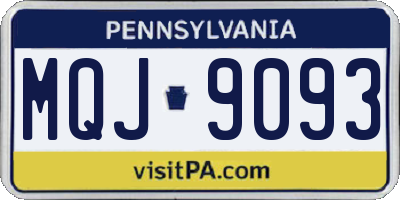 PA license plate MQJ9093