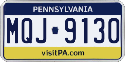 PA license plate MQJ9130