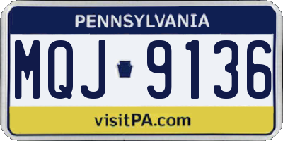 PA license plate MQJ9136