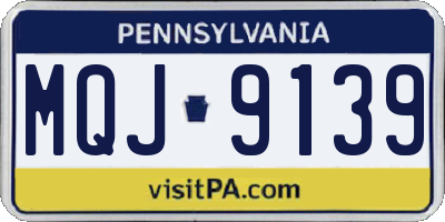 PA license plate MQJ9139