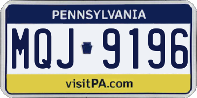 PA license plate MQJ9196