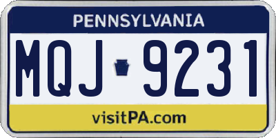 PA license plate MQJ9231