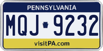 PA license plate MQJ9232