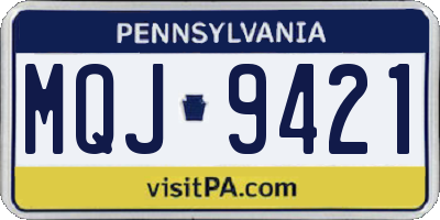 PA license plate MQJ9421