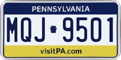 PA license plate MQJ9501